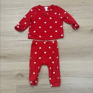 Cat & Jack Red Pajama Set with Heart Pattern